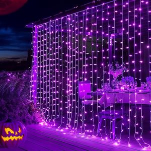 Oakmere 300 LED Christmas Curtain String Lights, Purple