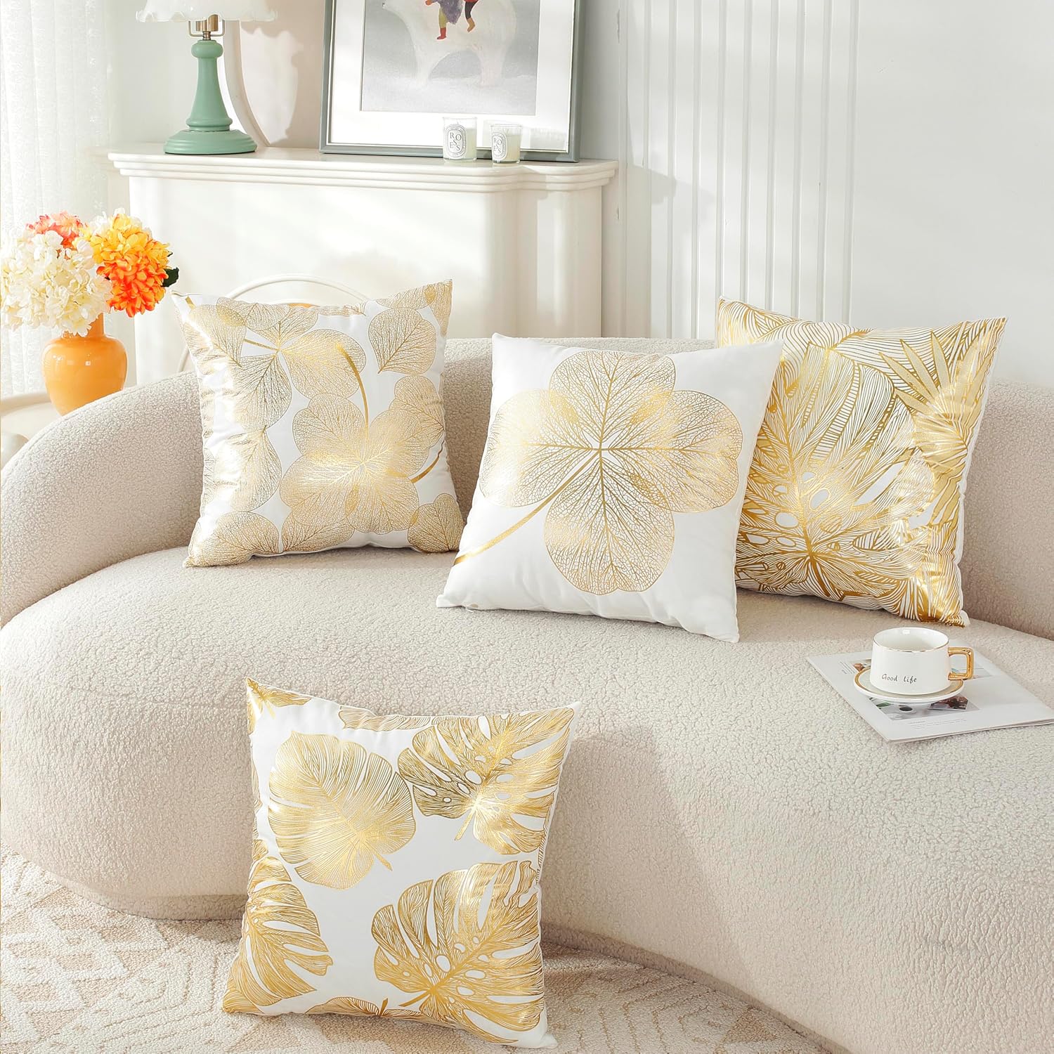 VelloHome Pack of 4, Gold Leaves
