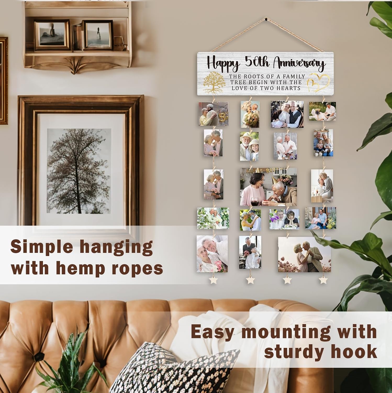 Ashenby 50th Anniversary Photo Frames Gifts, 15.7 x 5.1 inches