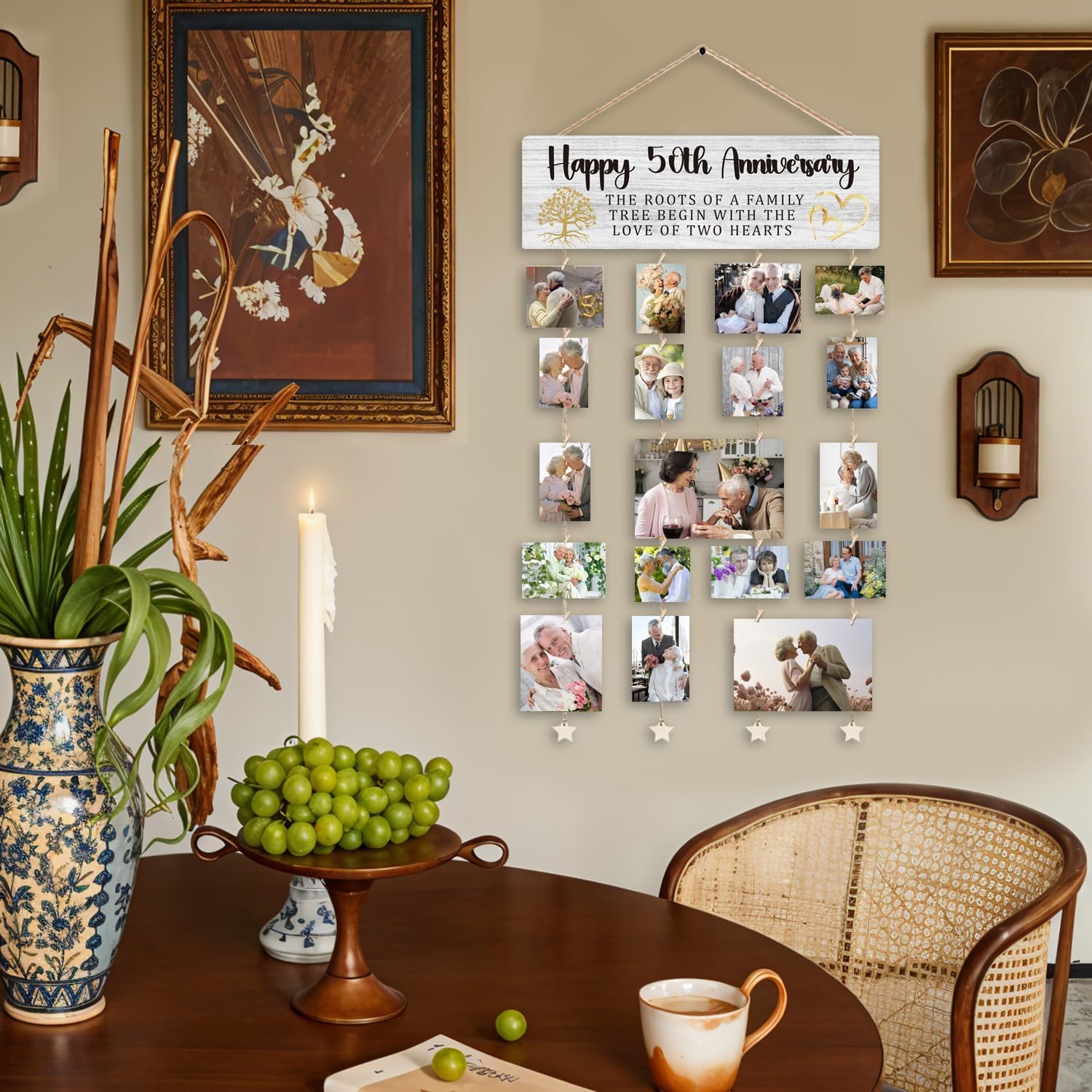 Ashenby 50th Anniversary Photo Frames Gifts, 15.7 x 5.1 inches