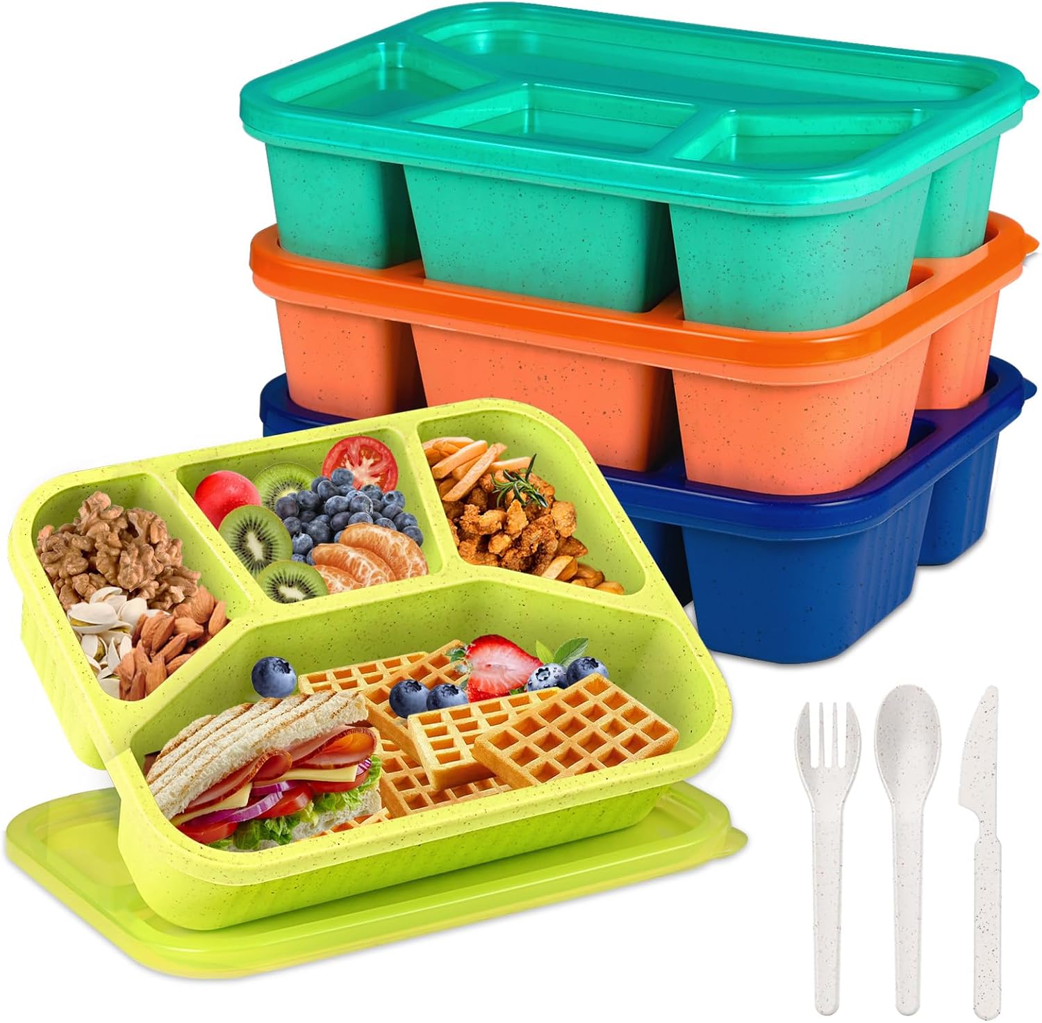 Aldernest 4 Pack Bento Box Lunch Box Container for Adult Kid, 4.8 ounces