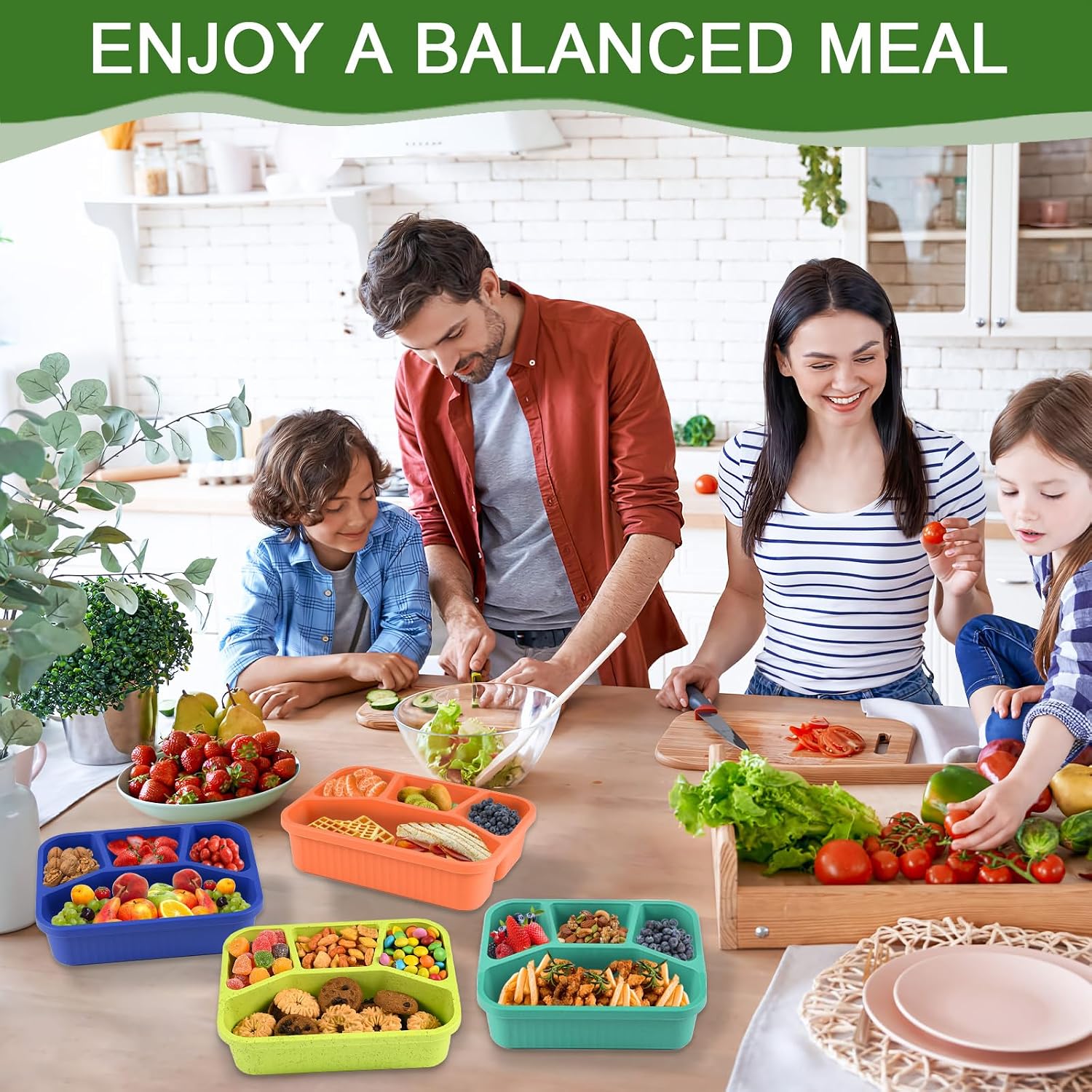 Aldernest 4 Pack Bento Box Lunch Box Container for Adult Kid, 4.8 ounces