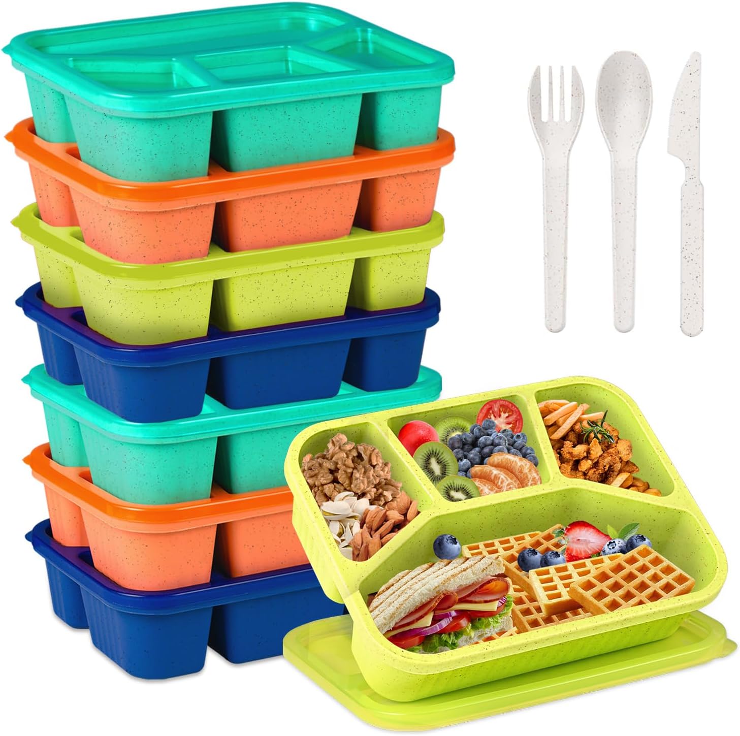 Aldernest 8 Pack Bento Box Lunch Box Container for Adult Kid, 4.8 ounces