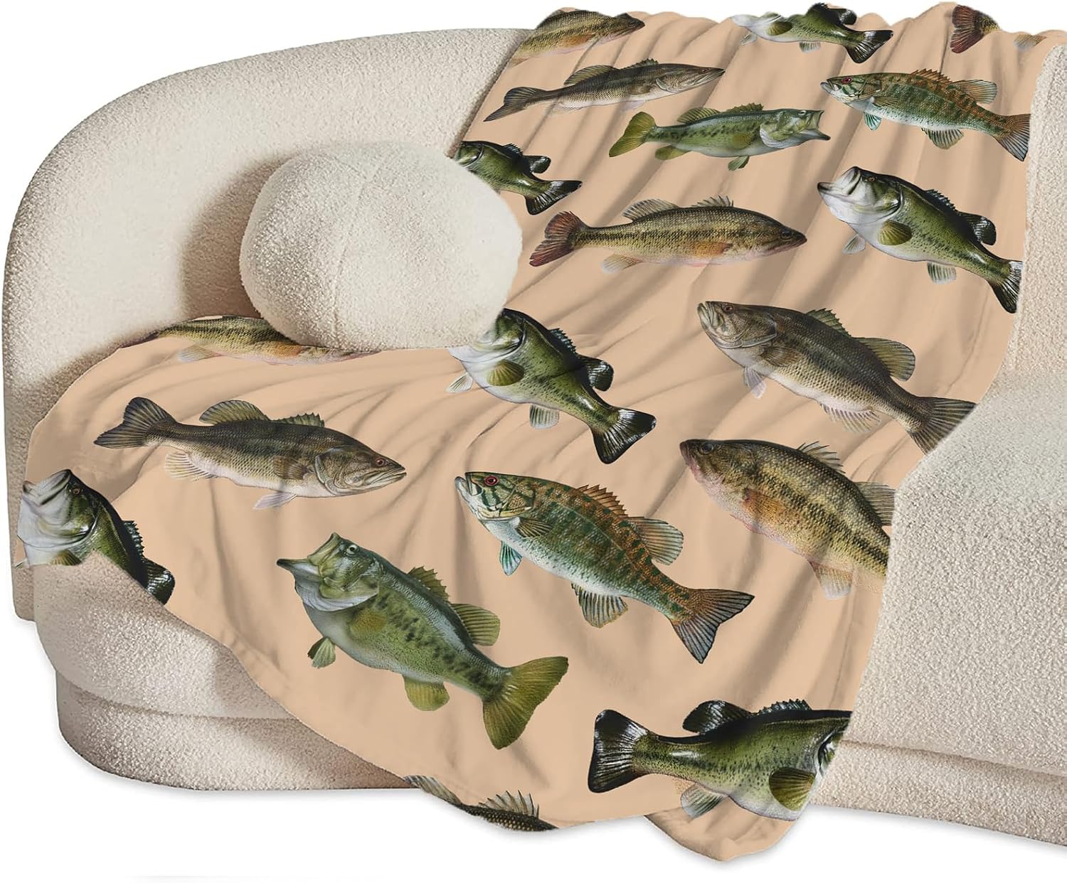 Aldernest Bass Fishing Blanket, Fisherman Gifts Throw Blanket 50"X40", Bassfish