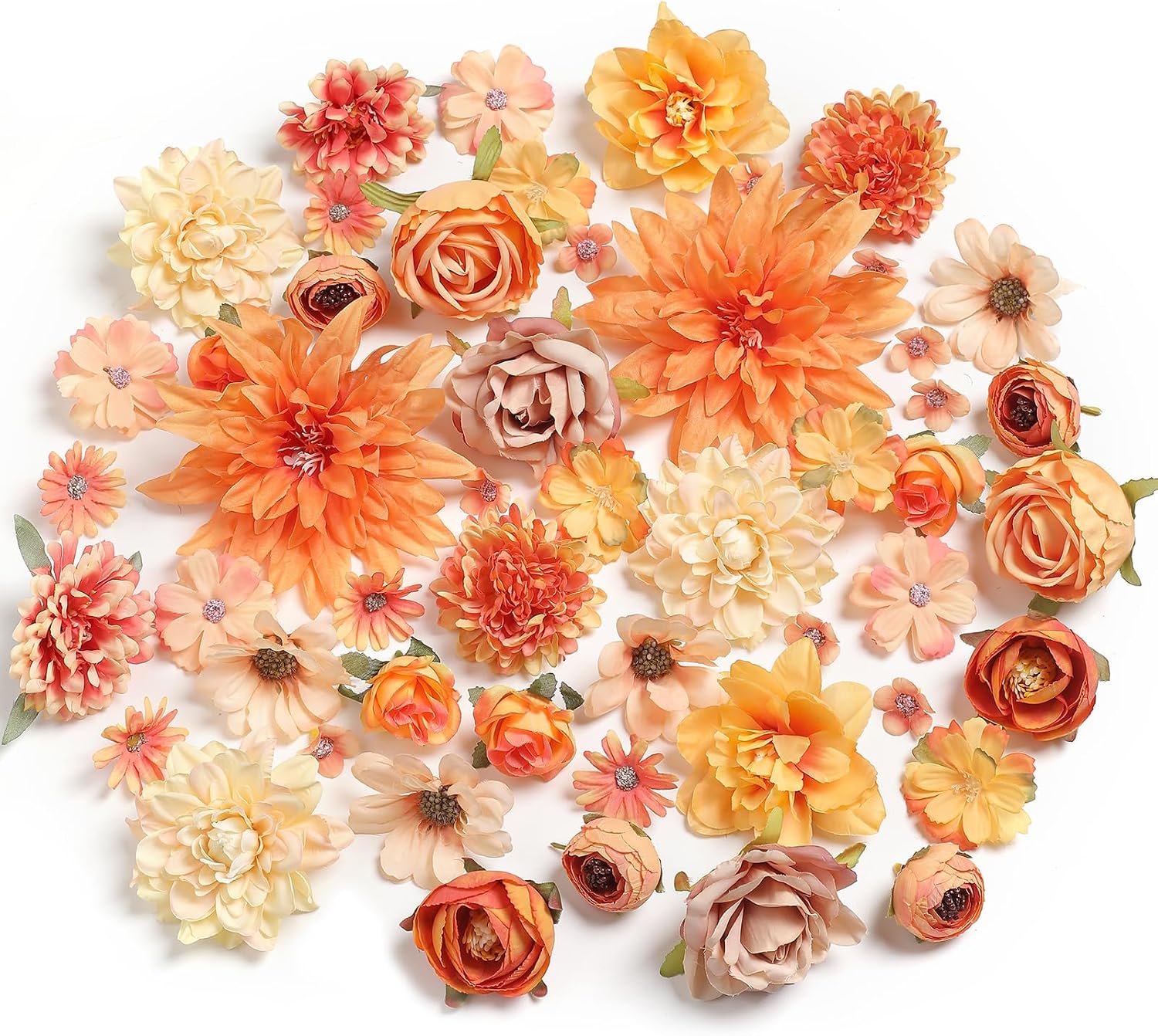Aldernest Faux Flower Heads Mini Artificial Flower Heads Fake Peony Daisy Rose Flowers Multicolor Small Silk Daisy Flower Heads for Craft Garland