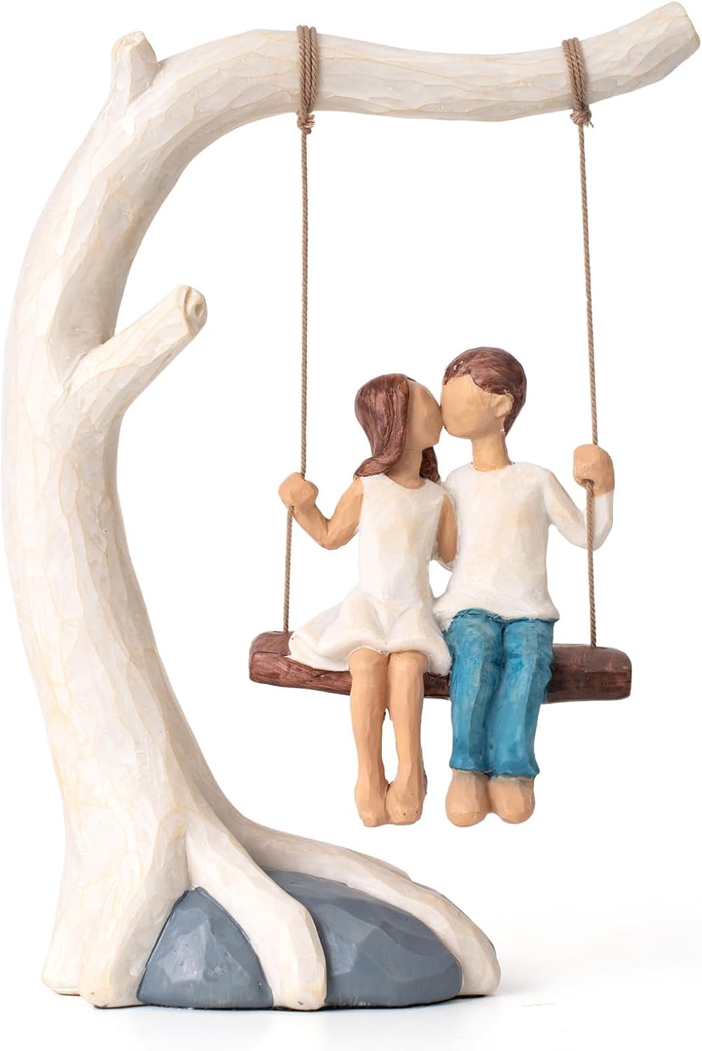 Tanglewick Romantic Couple Swing Statue.Kissing Sculpture Anniversary Wedding Gifts for couple,Valentine's Day and birthday Gifts for Wife or