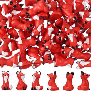 Rowanmere 50 Pcs Mini Resin Fox Figures Bulk Cute Foxes Figurine, Alert, 0.08 kg