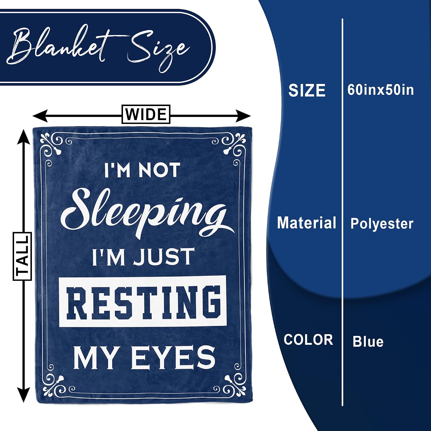 Aldernest Birthday Gift for Men, Funny Dad Gifts, Gifts for Husband, 0.64 kg, 60x50inches, Navy Blue