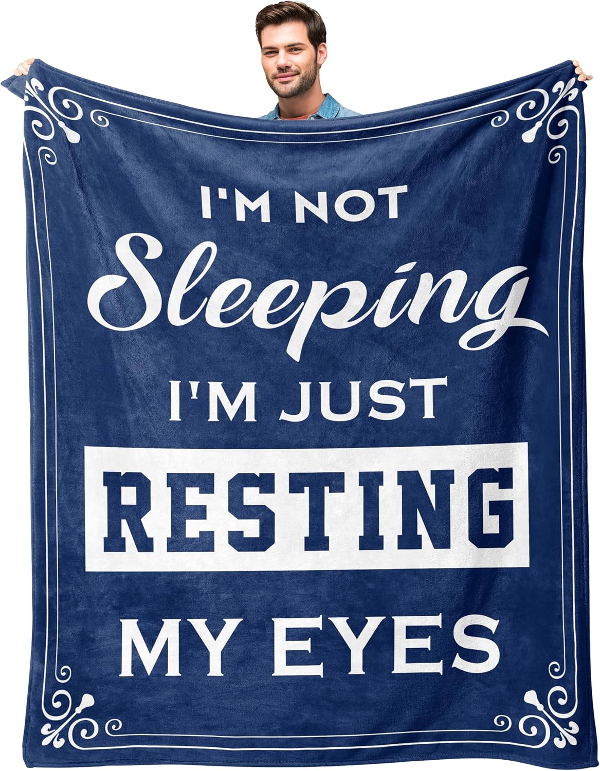 Aldernest Birthday Gift for Men, Funny Dad Gifts, Gifts for Husband, 0.64 kg, 60x50inches, Navy Blue