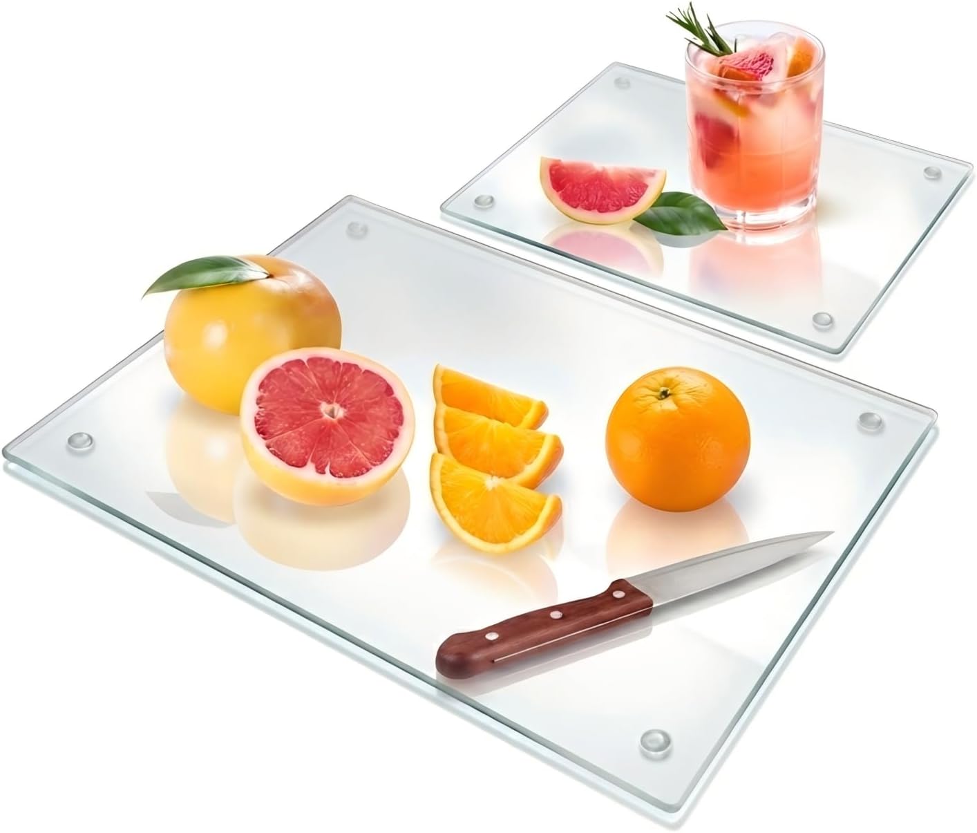 Barleyfield Tempered Glass Cutting Boards for Kitchen Counter, 1.86 kg, 12x16&8*12 2pcs