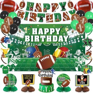 Aldernest American Football Birthday Party Decorations for Kids Adult, Green