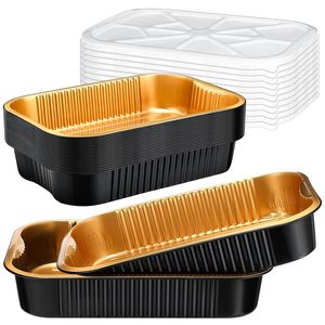 Tanglewick 20 Set Heavy Duty Aluminum Foil Pans with Lids 9x13, Black Gold, 3.2 pounds, 12.99 x 9.84 x 3.54 inches, Black/Gold