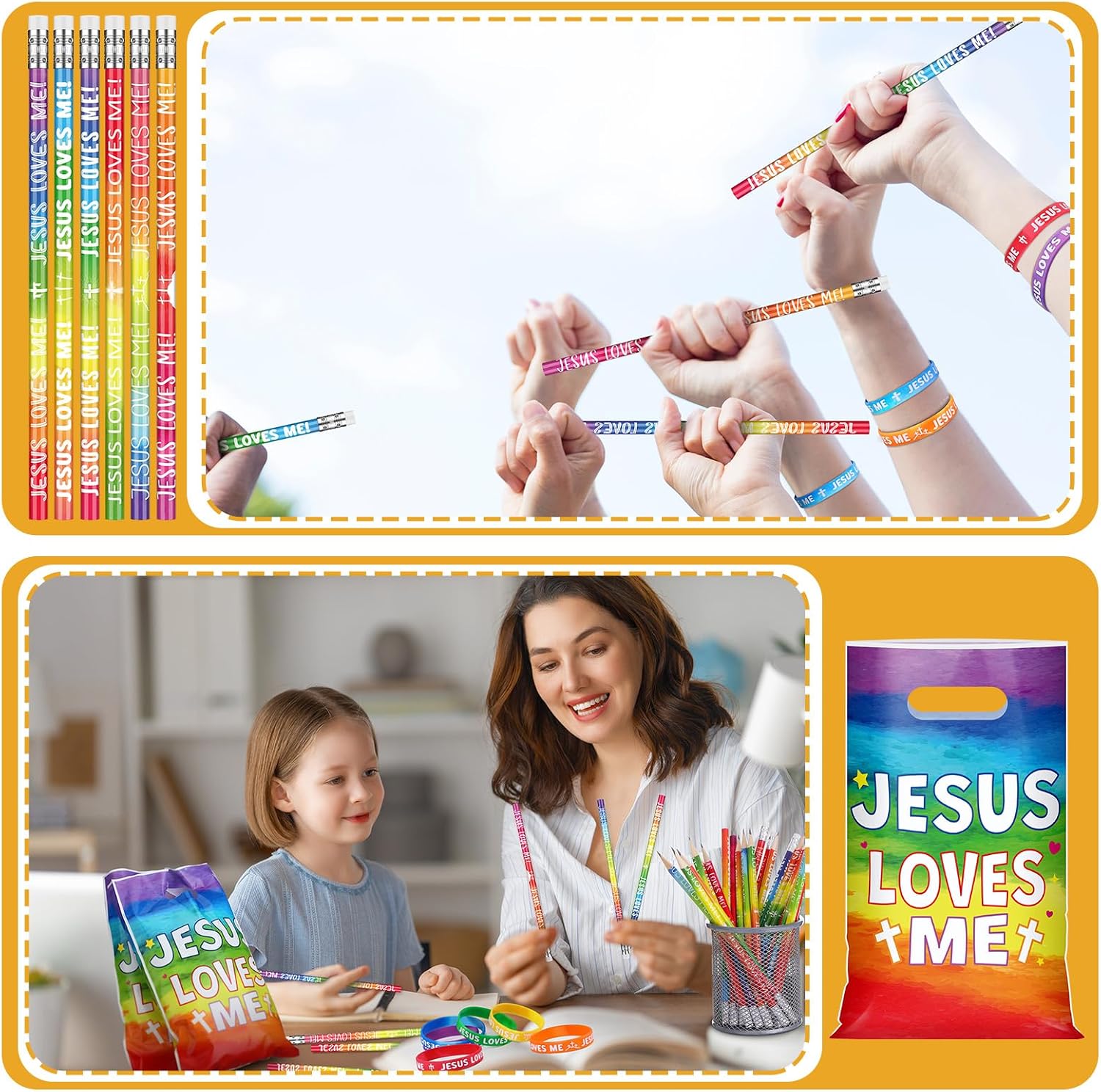 Aldernest 90 Pcs Jesus Loves Me Party Favors Religious Christian Halloween Gift, 1.17 pounds