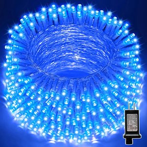 Lintonhome 66FT 200 LED Blue Christmas Lights, 16 Modes Connectable Fairy String Lights