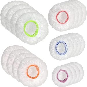 Ashenby 200PCS Bowl Covers, 5 Sizes Reusable Elastic Bowl Covers for Bread Proofing, 400 g, White