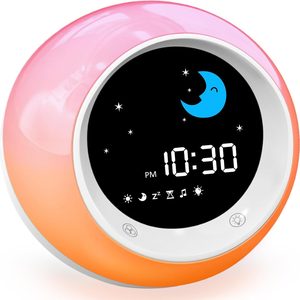 Tanglewick Toddlers Sleep Training Clock, Kids Alarm Clock with Night Light, 0.4 kg, Small, White