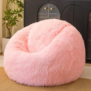 Brackenly Fluffy Faux Fur Bean Bag Chair Cover, Pink, 0.68 kg, Large(38"x38"x40")