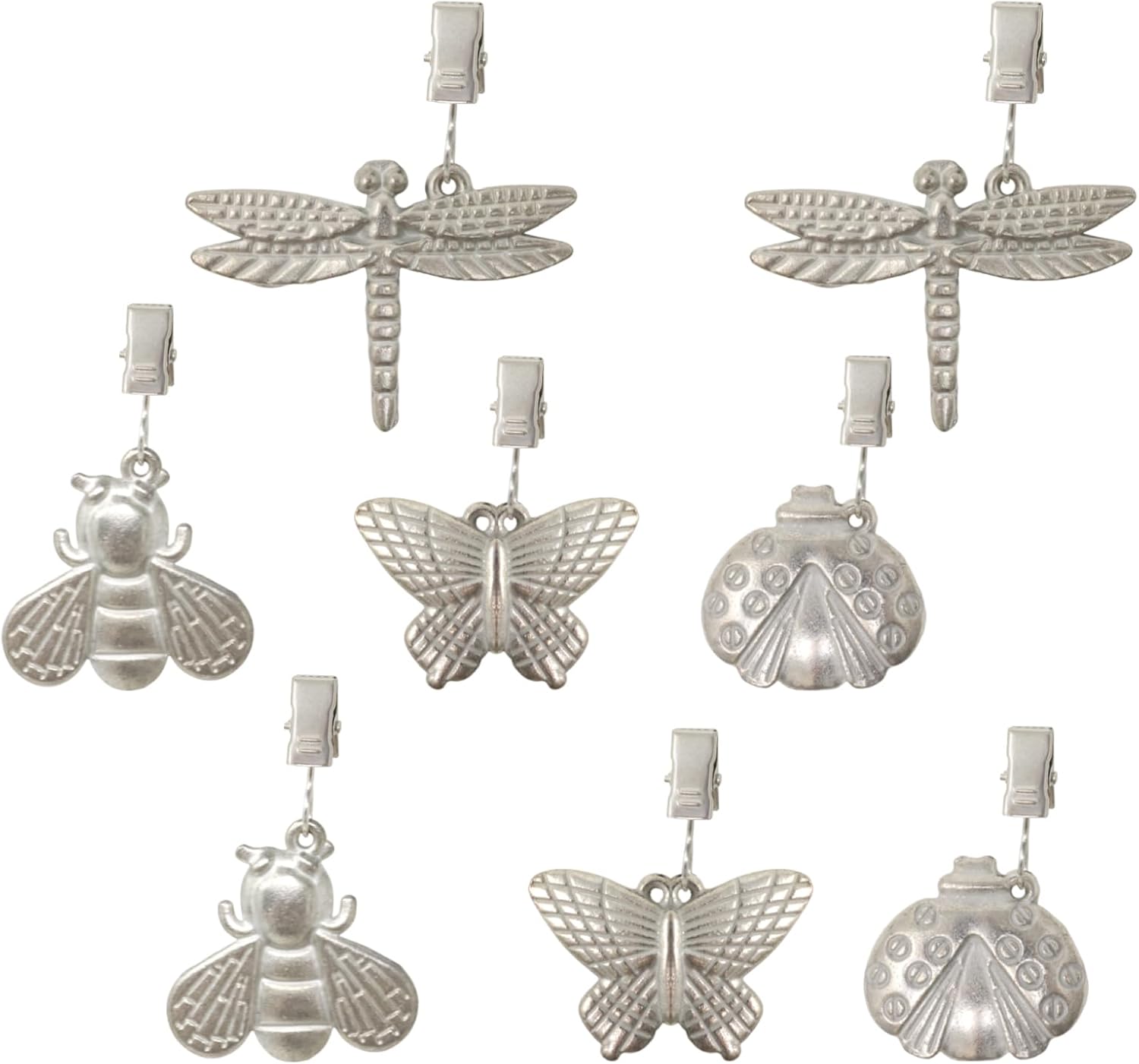 Ashenby 8PCS Cute Butterfly Bee Dragonfly Ladybug Alloy Tablecloth Weights Tablecloth Pendant with Metal Clips Table Cover Weights Hangers for Picnic
