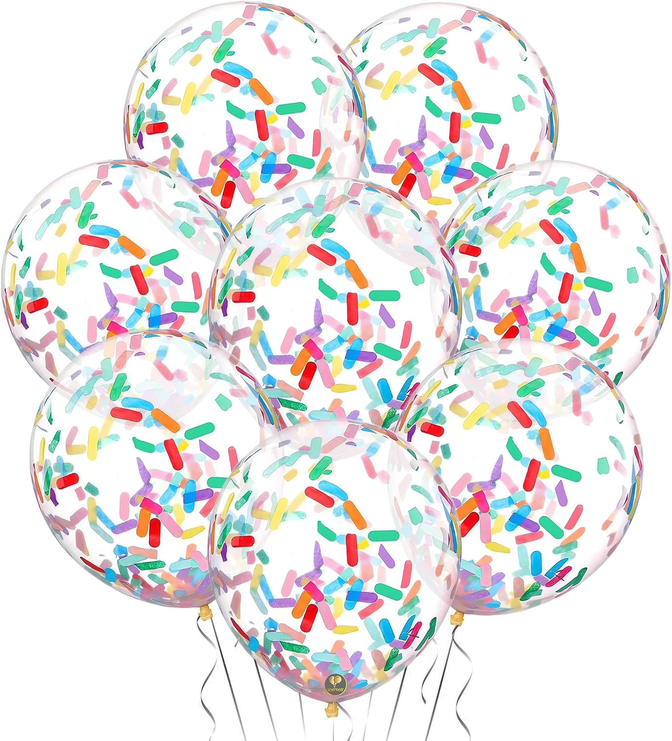 Aldernest AFTERLOON® Biodegradable Balloons, Rainbow Strip Confetti 12 Inch, 24 Pack, 4.54 g