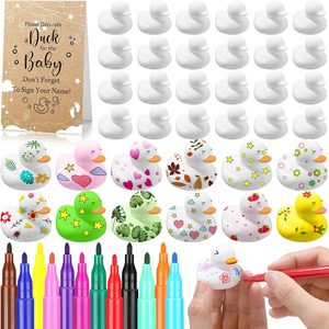 NestlyCo 45 Pcs Baby Shower Rubber Ducks, Kraft, 11.04 ounces, White, Colored (Specific Colors Not Mentioned)