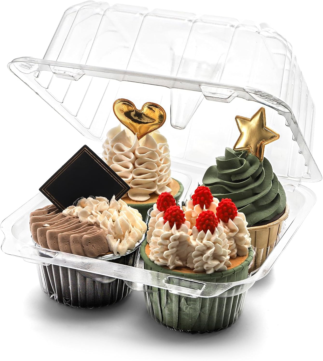 Aldernest 50 Pack Clear Cupcake Box, 0.93 kg, 6.5x 6.7x 3.9 inches
