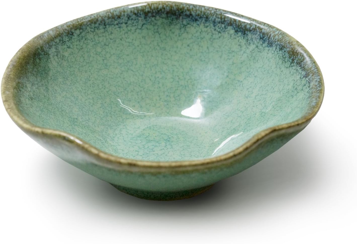 Ashenby 4.7" Small Decorative Bowl, Ceramic Potpourri Bowl, Green