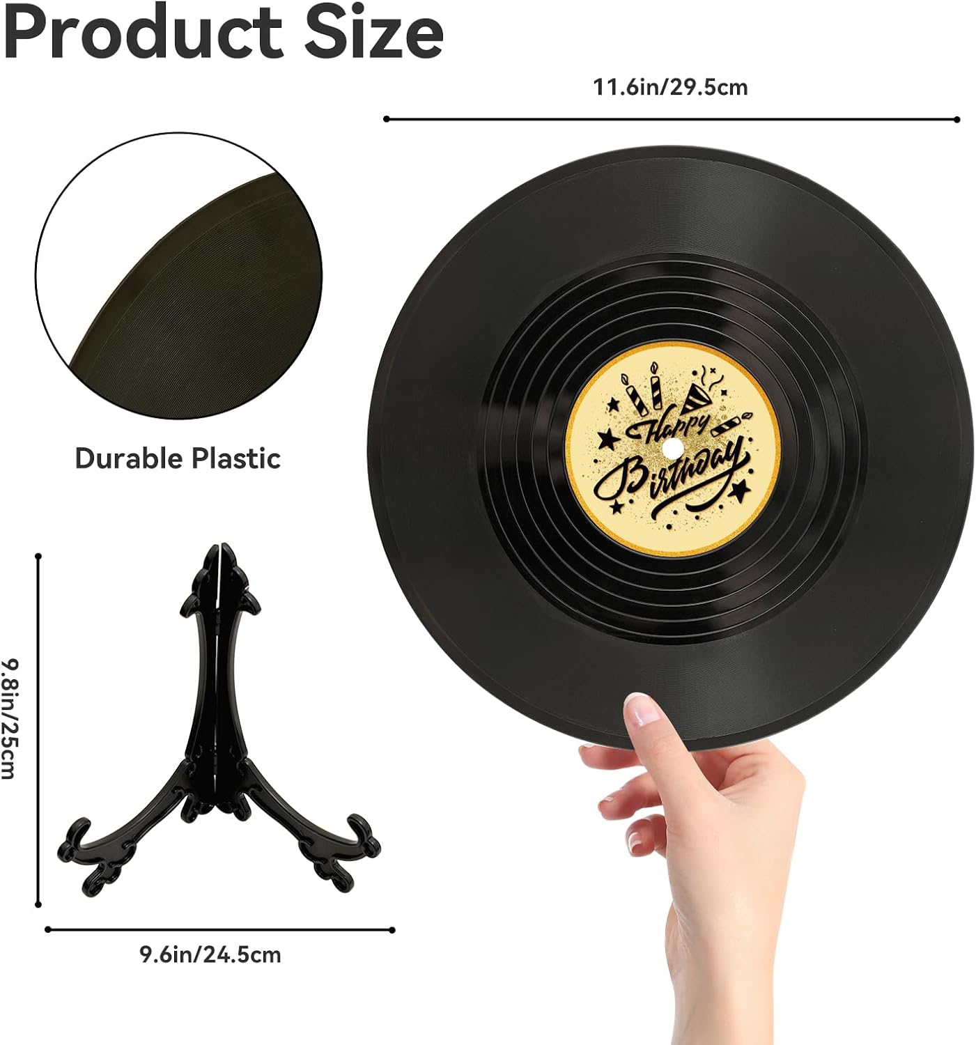 Aldernest Vinyl Record Happy Birthday Decorations Guest Book Alternatives, 4.2 ounces