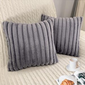 Aldernest 2 Pack 22x22 Pillow Cover Velvet Pillow Covers, Grey