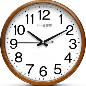 Aldernest 11-Inch Silent Non-Ticking Analog Wall Clock, Wood Yellow, Chestnut Yellow
