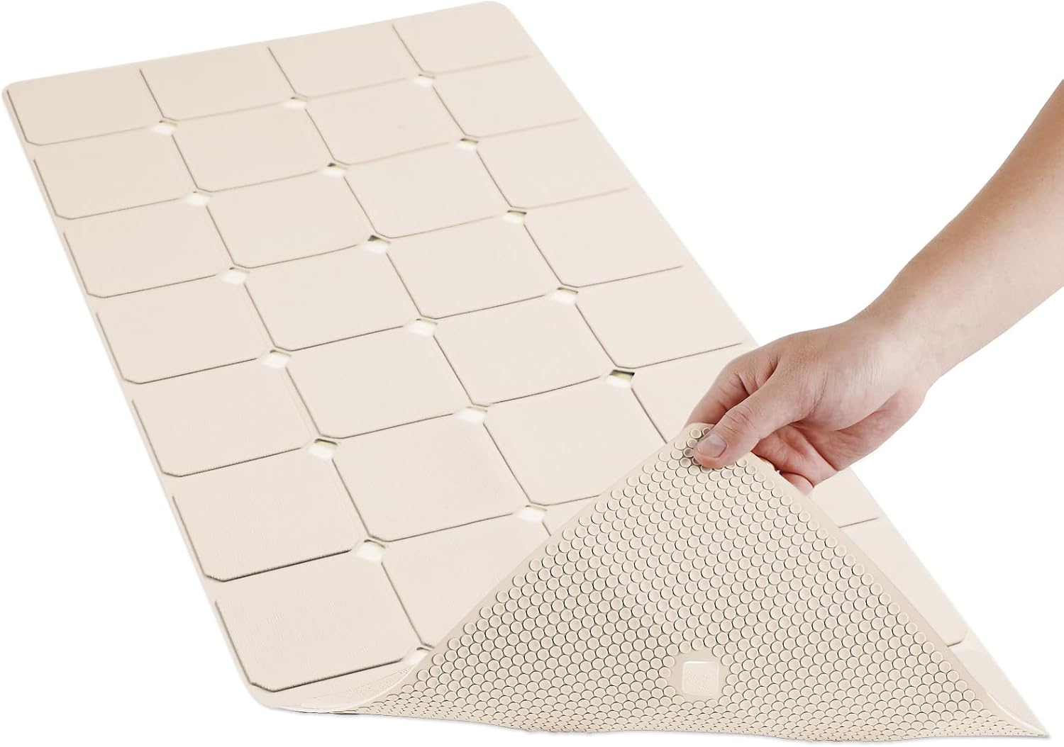Aldernest Bathtub Mat Non-Slip Silicone Soft Odorless Large Bath Mat No Suction Cups for Refinished,Reglazed and Textured Shower Mats Non Slip Extra
