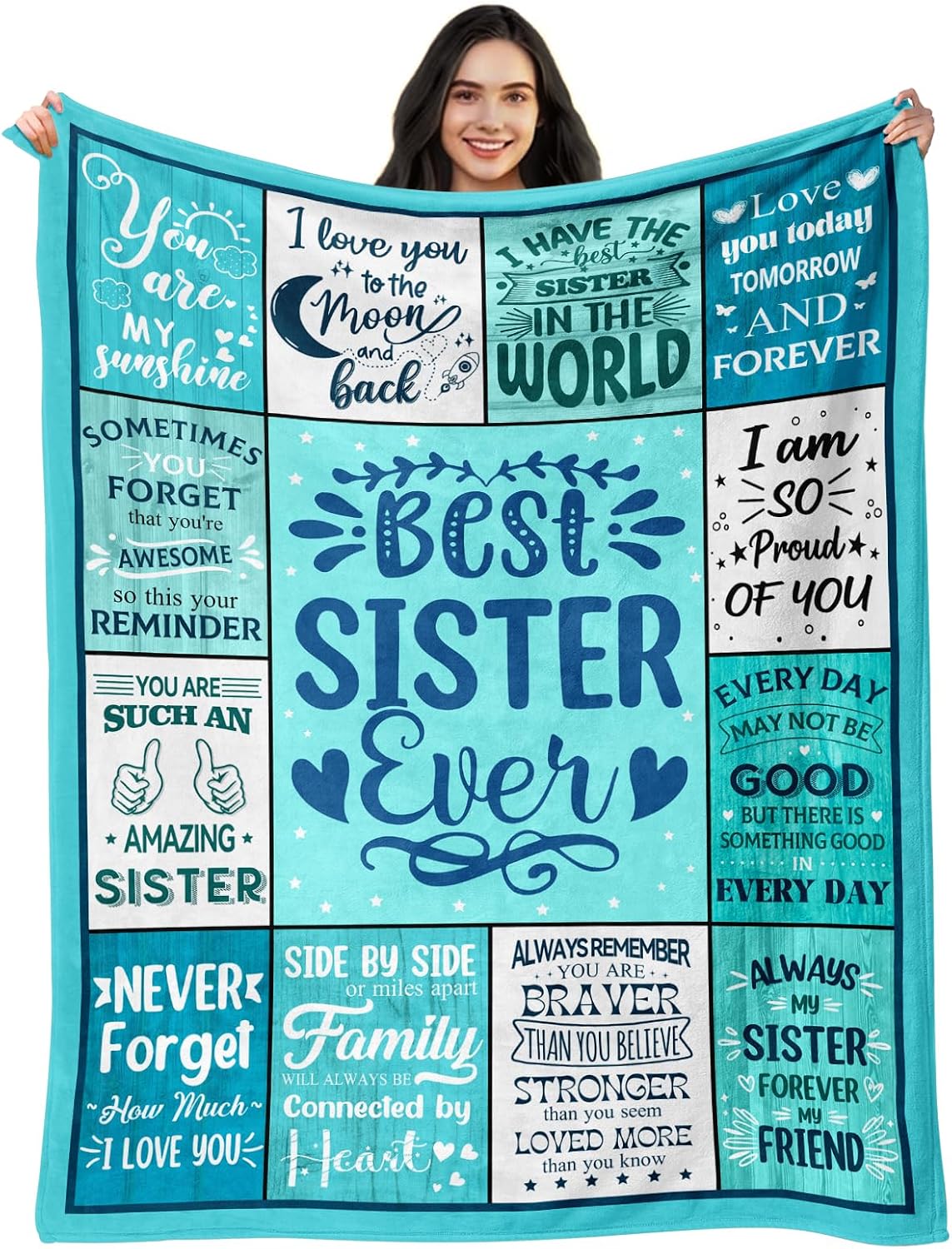 Aldernest Sisters Birthday Gifts from Sister Brother, Sisters Blanket 50"X60", Sister Gifts