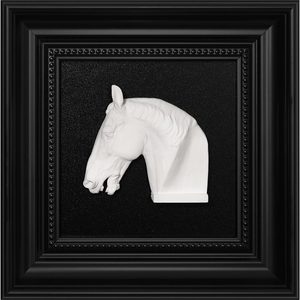 Rowanmere Black and White Framed Wall Sculpture, Horse Head, 1.2 pounds, 9.8"L x 9.8"W