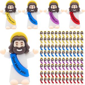 Rowanmere 100 Pcs Little Mini Jesus Tiny Baby Figure Bulk Religious Party Favors