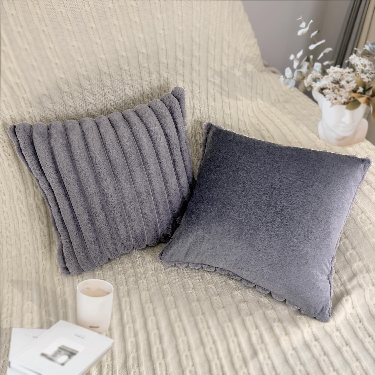 Aldernest 4 Pack 18x18 Pillow Cover Velvet Pillow Covers