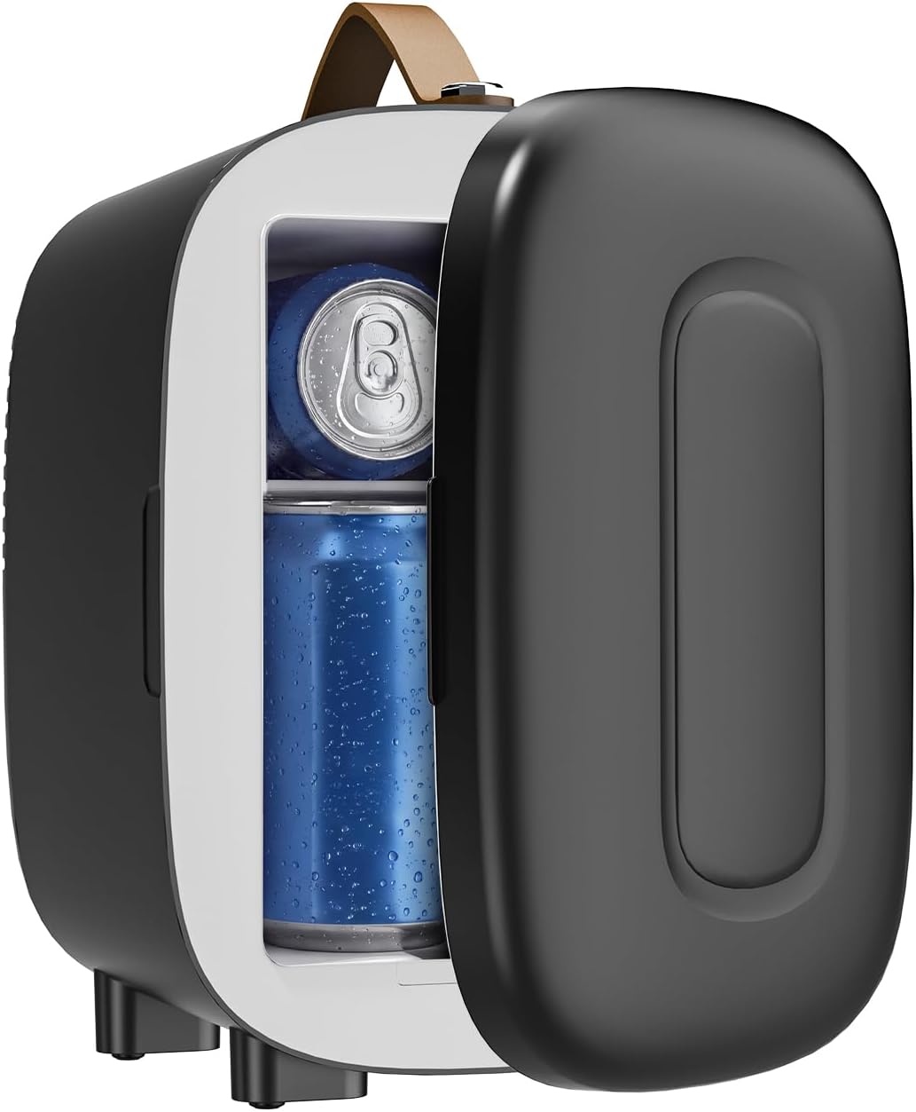 Aldernest Mini Fridge for Bedroom, 4 Liter/6 Cans Skin Care Fridge Small Refrigerator, 4.2 pounds, Black