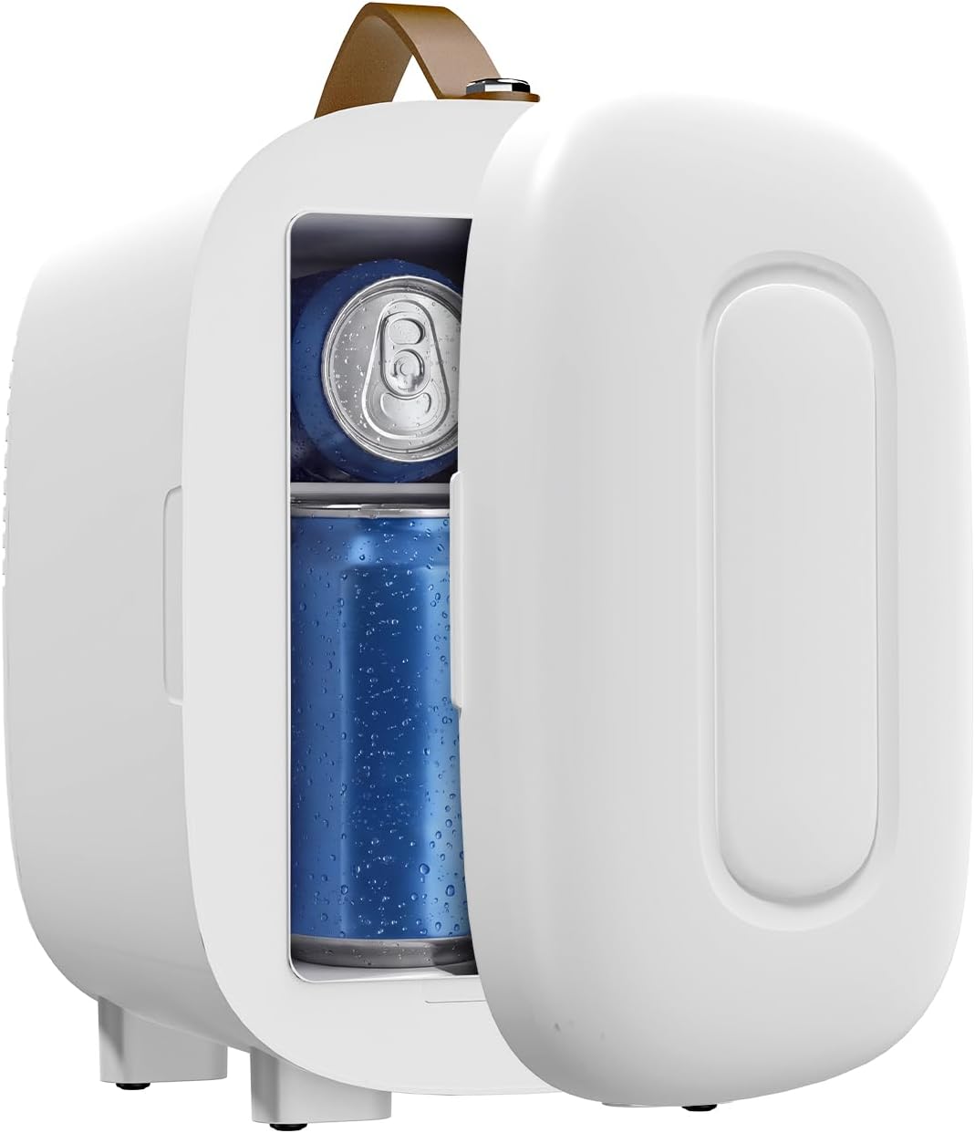 Aldernest Mini Fridge for Bedroom, 4 Liter/6 Cans Skin Care Fridge Small Refrigerator, 4.2 pounds, White