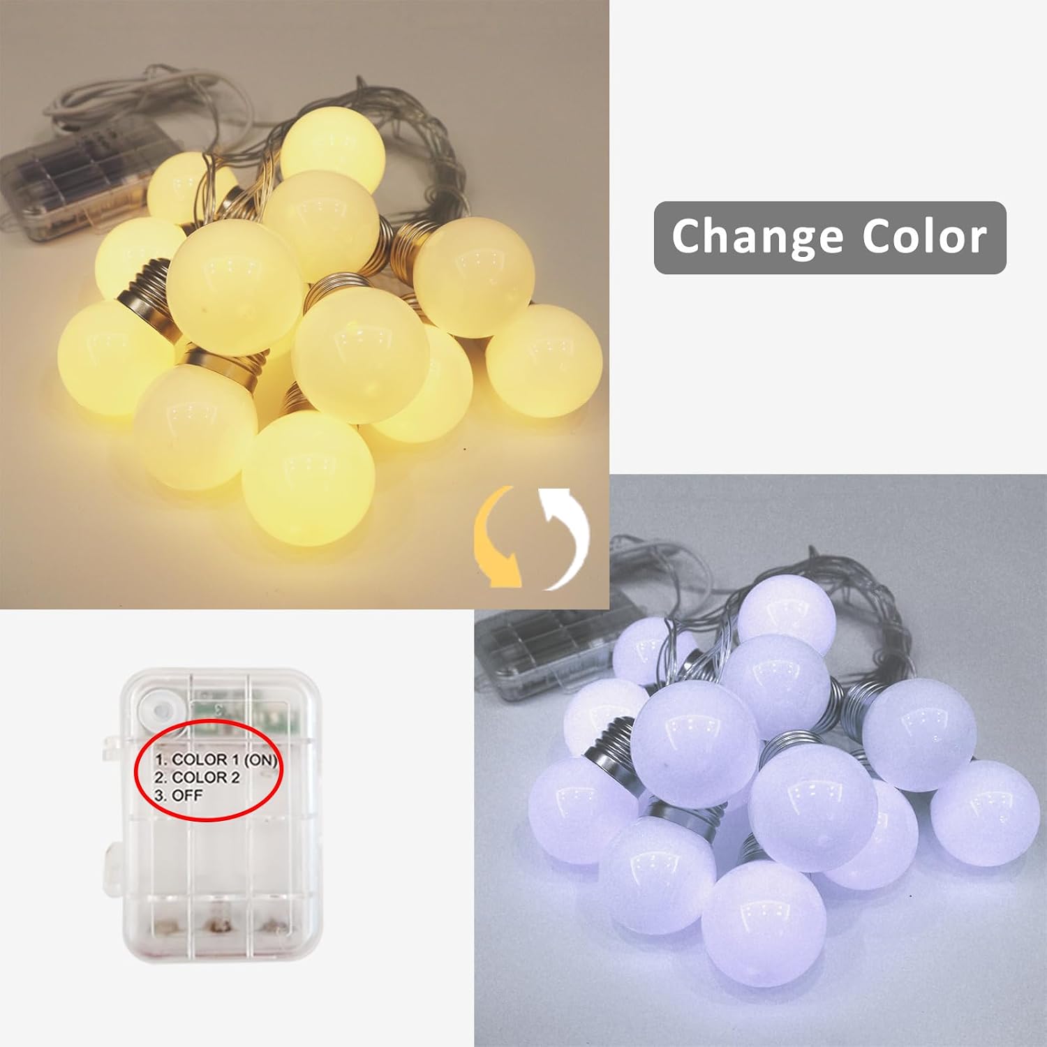 VelloHome Light Bulbs for 4FT Marquee Light up Letters Numbers, 7.4 ounces, 11 LED, Warm White&Cool White