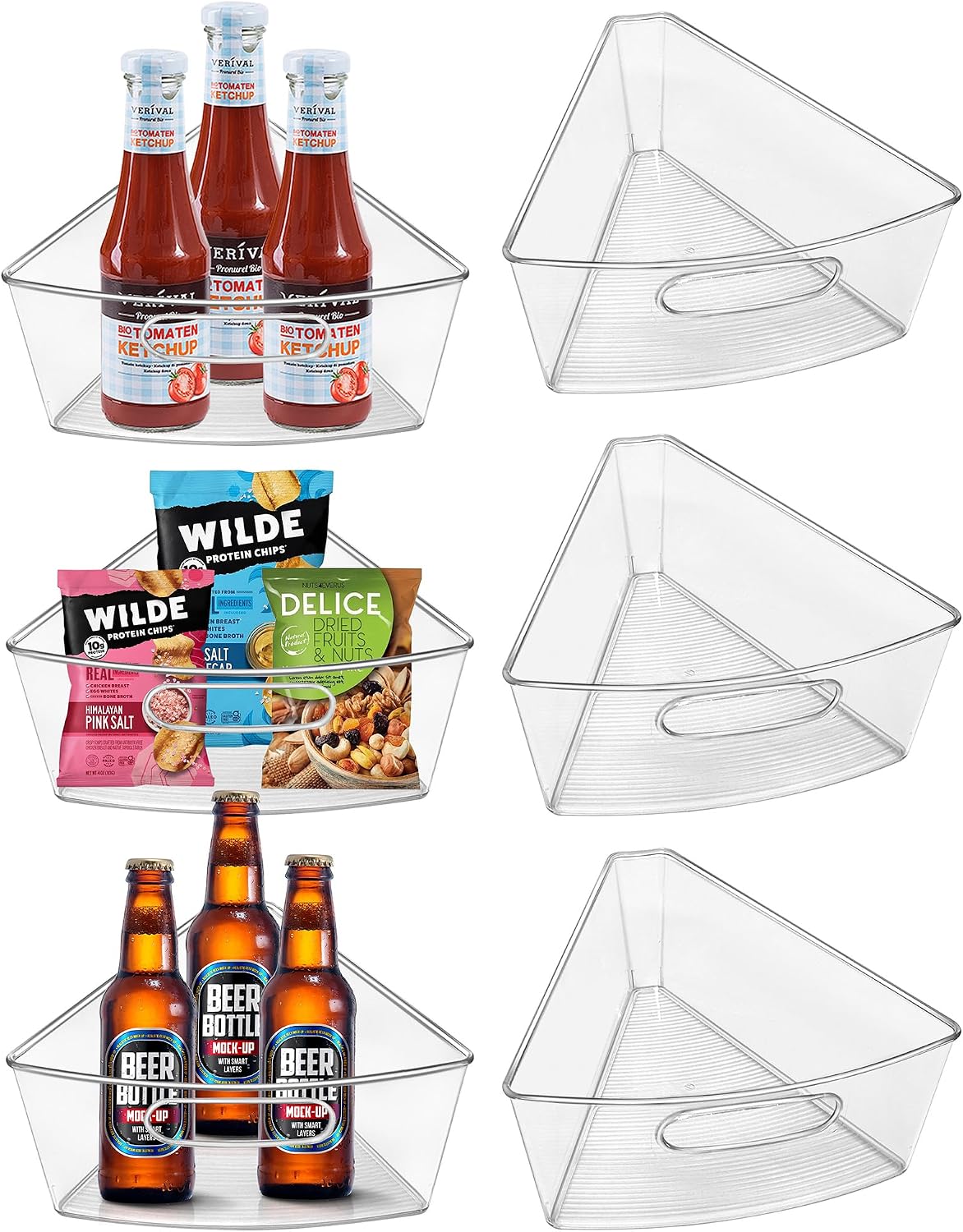 Aldernest Lazy Susan Organizer Bins for 28"-29" Diameter Corner Cabinet Lazy Susan, 2.19 kg, Clear
