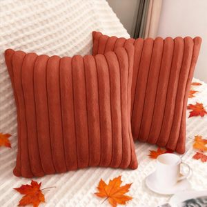 Aldernest 2 Pack 24x24 Pillow Cover Velvet Pillow Covers, Rust