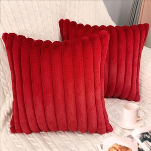 Aldernest 2 Pack 26x26 Pillow Cover Velvet Pillow Covers, Red