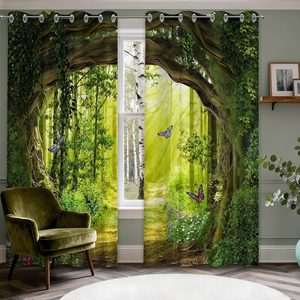 Tanglewick Enchanted Forest Blackout Curtains, Spring Drapes 84 inches length 2 Panels, 1.43 kg