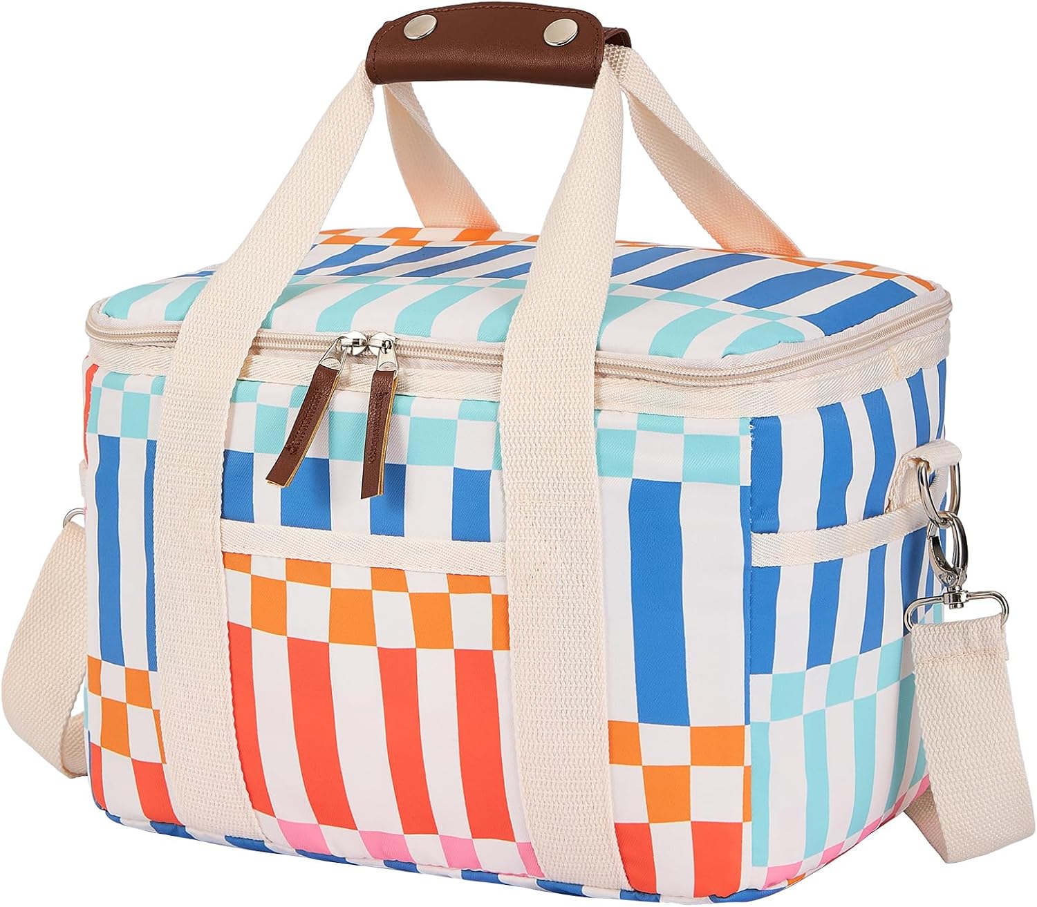 Ashenby 9L/15L/29L Extra Large Insulated Lunch Bag Reusable Lunch Box, 0.38 kg, A-Multicoloured Plaid