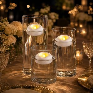 Ashenby 12 Pack 2.3” Flameless LED Floating Candles, 6.4 ounces, Ivory