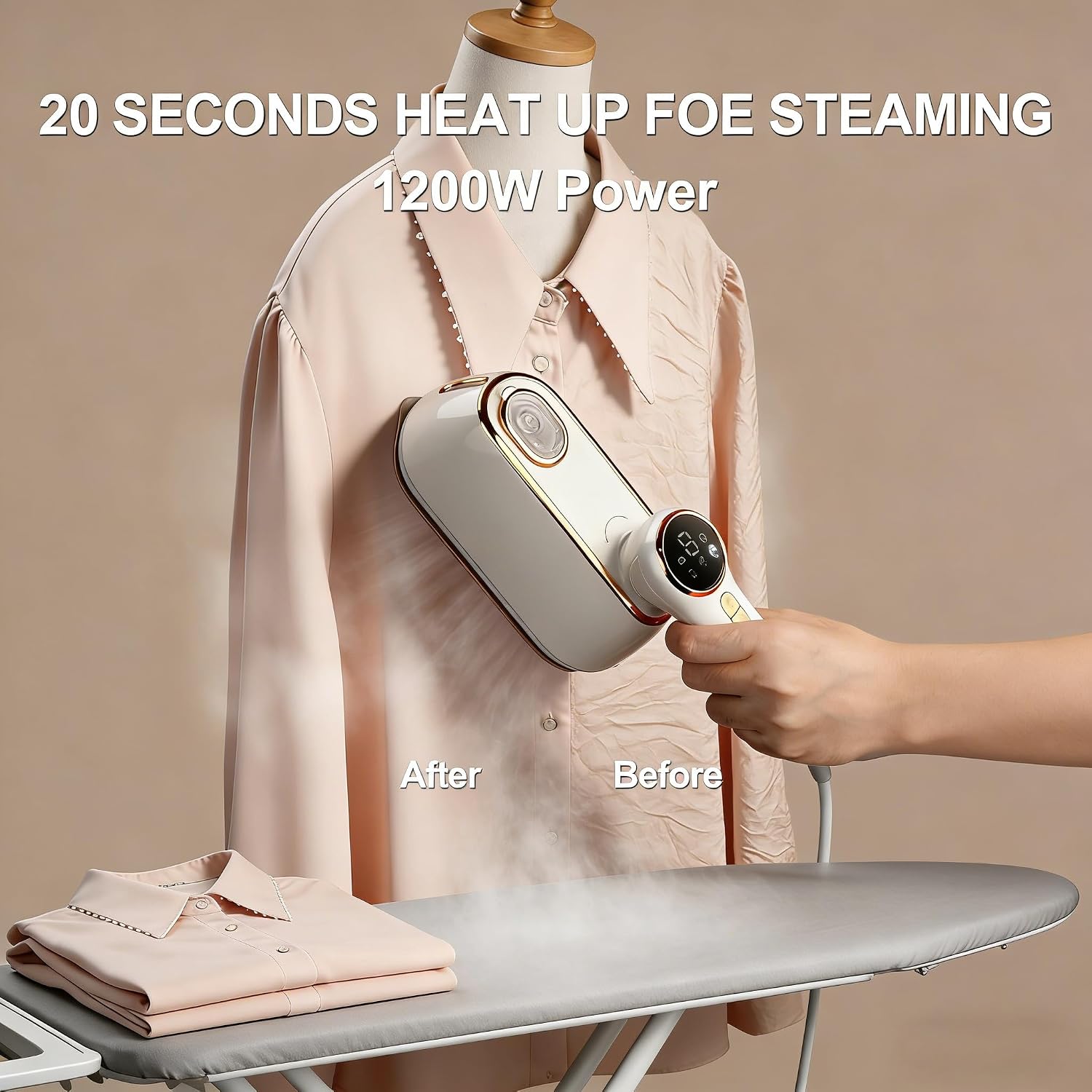 Aldernest Travel Steamer for Clothes Portable, White
