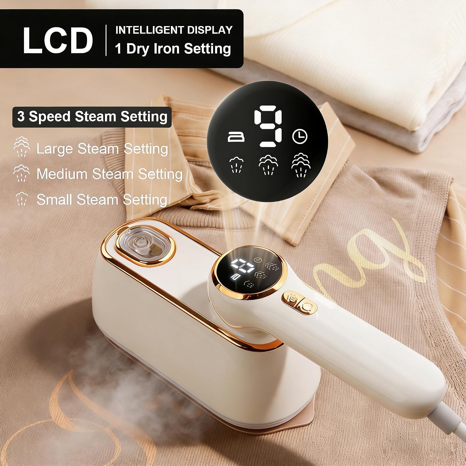 Aldernest Travel Steamer for Clothes Portable, White