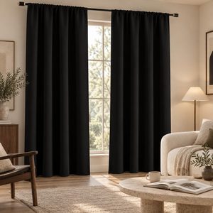 Aldernest Blackout Curtains for Bedroom Black 52"W x 84"L