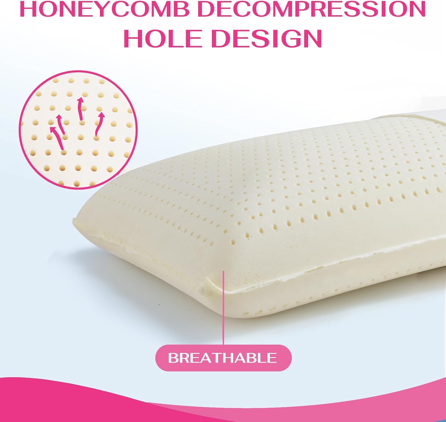 Aldernest 100% Talalay Latex Pillow Bed Pillow for Sleeping, 2.4 pounds, Standard (High Loft), White