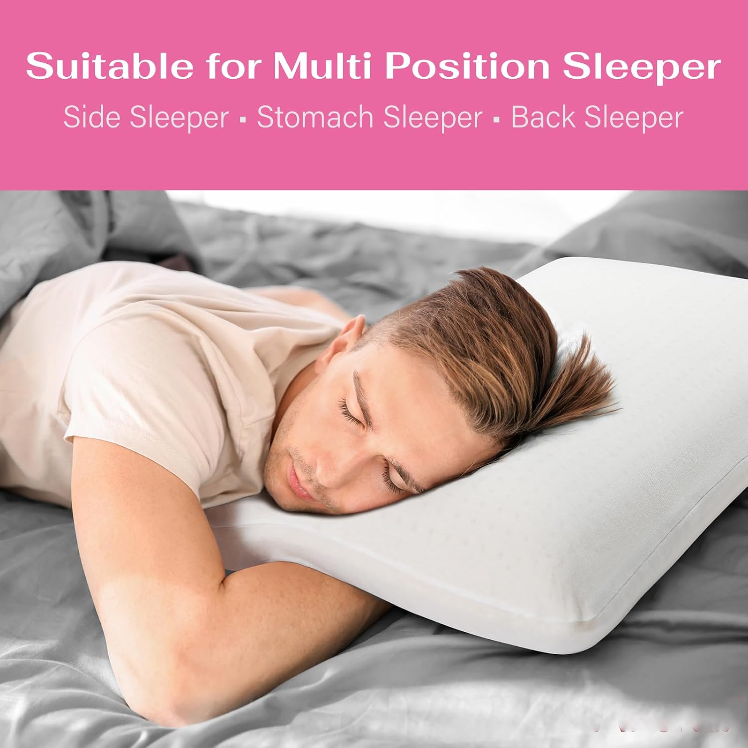 Aldernest 100% Talalay Latex Pillow Bed Pillow for Sleeping, 2.4 pounds, Standard (High Loft), White