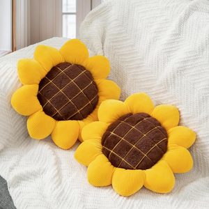 Ashenby 2 Pcs Sunflower Pillow 15" Yellow Decorative Throw Pillows for Home Decor