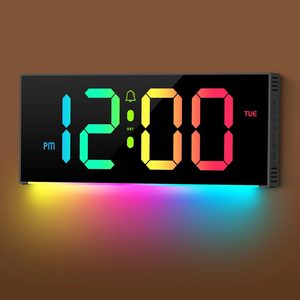Aldernest Large Digital Wall Clock 12", Digital Clock with Full Screen Display, 0.56 kg, Black